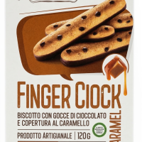 Luca Tomasello Finger Ciock con Gocce di Cioccolato e Copertura al Caramello gr 120